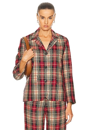BODE Truto Plaid Suit Jacket in Red - Red. Size 0 (also in 2, 4, 6, 8).