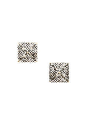 Valentino Garavani Rockstud Earrings in Oro & Crystal Silver Shade - Metallic Gold. Size all.