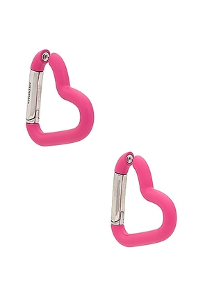 Balenciaga Love Clip Earrings in Pink & Antique Silver - Pink. Size all.