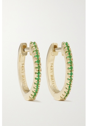 Mateo - 14-karat Gold Emerald Hoop Earrings - One size