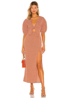 House of Harlow 1960 x REVOLVE Vincenza Maxi Dress in Rust. Size L, XL, XXS.