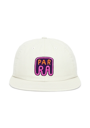 By Parra Fast Food Logo 6 Panel Hat in White.