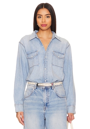Citizens of Humanity Shay Denim Bodysuit in Blue. Size M, S, XL, XS.