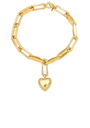 joolz by Martha Calvo Heart Chain Necklace in Metallic Gold.