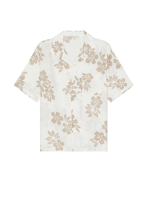 onia Air Linen Convertible Vacation Coast Floral Shirt in White. Size M, XL/1X.