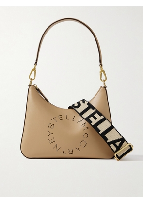Stella McCartney - Logo-perforated Vegetarian Leather Shoulder Bag - Neutrals - One size