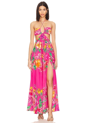ROCOCO SAND X Revolve Megan Long Dress in Fuchsia. Size L.