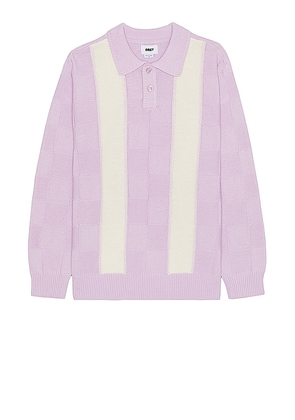 Obey Albert Polo Sweater in Lavender. Size M.