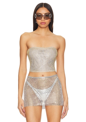 Poster Girl Rosalyn Top in Metallic Gold. Size M, S, XL, XS.