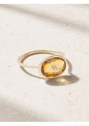 Pascale Monvoisin - Orso 9-karat Gold, Honey Quartz And Diamond Ring - 4,5,6,7,8