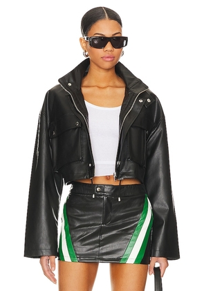 superdown Katie Faux Leather Jacket in Black. Size S, XS.