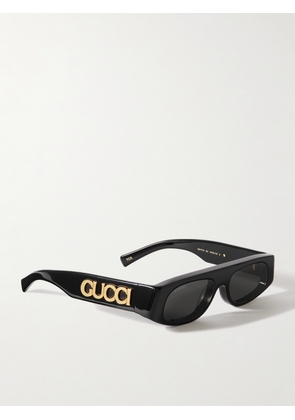 Gucci Eyewear - Rectangular-frame Acetate Sunglasses - Black - One size