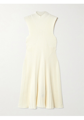 Chloé - Ribbed Wool-blend Turtleneck Mini Dress - White - x small,small,medium,large,x large