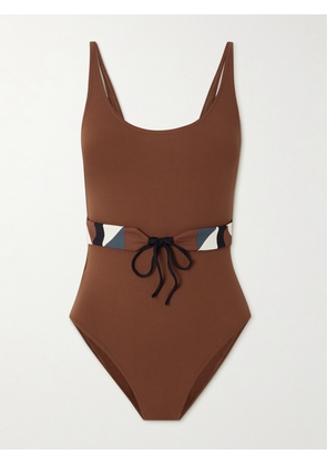 Eres - Damier Belted Swimsuit - Brown - FR38,FR40,FR42,FR44