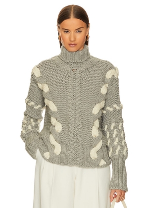 The Knotty Ones Barbora Turtleneck in Grey. Size L, S, XS.