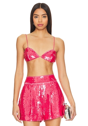 Susana Monaco Sequin String Bikini Top in Coral. Size M, S, XL, XS.