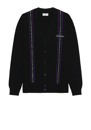 SATURDAYS NYC Michael High Guage Knit Cardigan in Black. Size M, S, XL/1X.