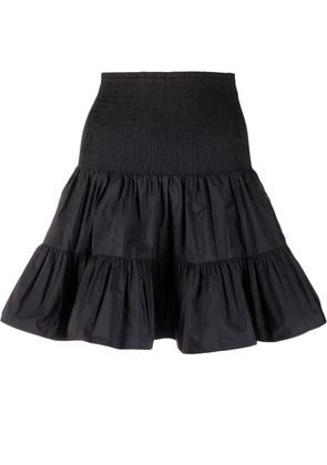 Maje ruffle-detail smocked miniskirt - Black