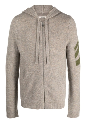 Zadig&Voltaire knitted zip-up hoodie - Neutrals