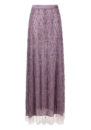 Elisabetta Franchi sequin-embellished tulle maxi skirt - Purple