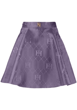 Elisabetta Franchi logo-jacquard satin miniskirt - Purple