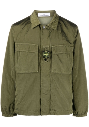 Stone Island Compass-badge iridescent-effect lightweight jacket - Green