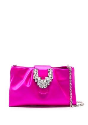 Rodo Colette decorative-buckle satin crossbody bag - Pink