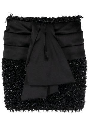 Balmain bow-embellished tweed skirt - Black
