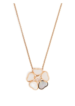Chopard 18kt rose gold Happy Hearts Flower diamond necklace