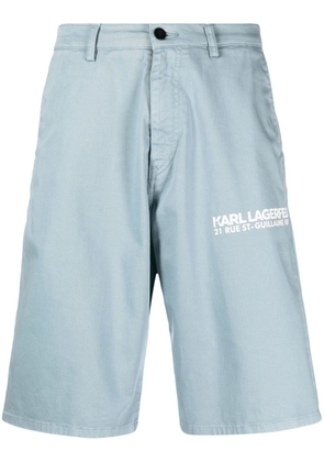Karl Lagerfeld logo-print cotton Bermuda shorts - Blue
