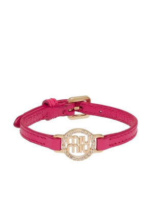 Miu Miu brass leather bracelet - Pink