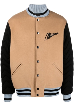 Missoni embroidered-logo detail bomber jacket - Neutrals