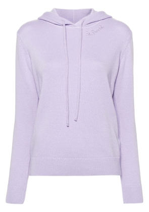 MC2 Saint Barth logo-embroidered hooded jumper - Purple