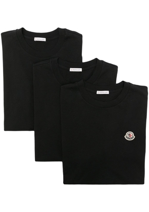 Moncler logo-patch cotton T-shirt (pack of three) - Black