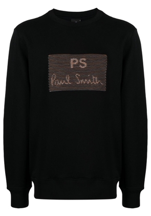 PS Paul Smith logo-embroidered cotton sweatshirt - Black