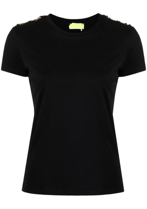 Elisabetta Franchi logo-plaque cotton T-shirt - Black