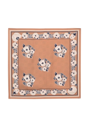 Tory Burch floral-print silk scarf - Brown