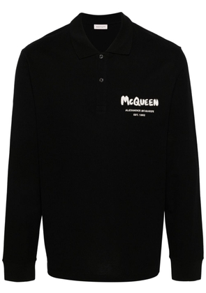 Alexander McQueen logo-embroidered polo shirt - Black