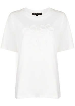 tout a coup terry-cloth flowers T-shirt - White