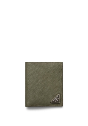 Prada Saffiano leather logo-plaque wallet - Green