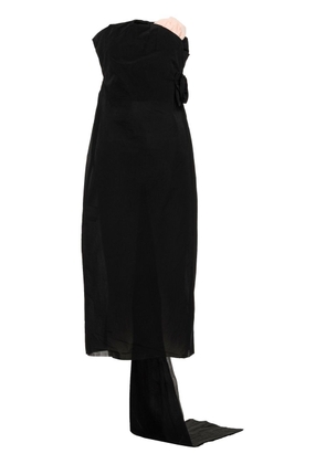Prada strapless drape-detail midi dress - Black