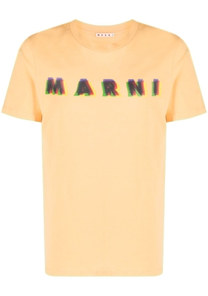 Marni logo-print cotton T-shirt - Orange