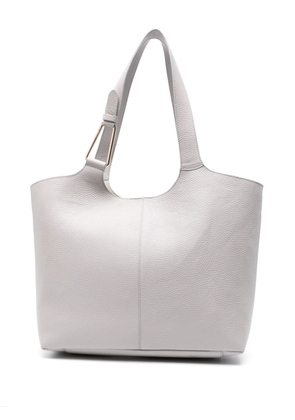 Coccinelle hardware-detail leather tote bag - Grey