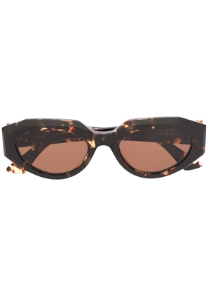 Bottega Veneta Eyewear tortoiseshell oval sunglasses - Brown