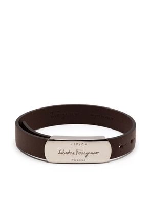 Ferragamo logo-buckle leather bracelet - Brown
