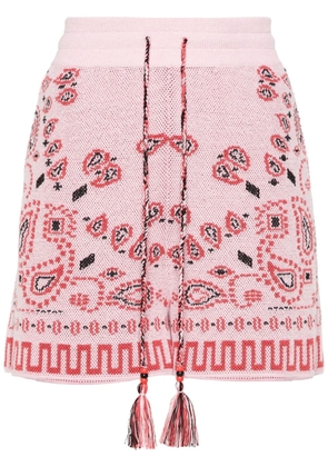 Alanui bandana knitted bowling shorts - Pink