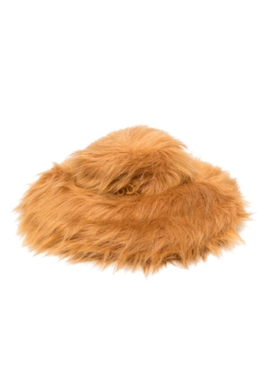 Ruslan Baginskiy faux-fur wide-brim hat - Orange