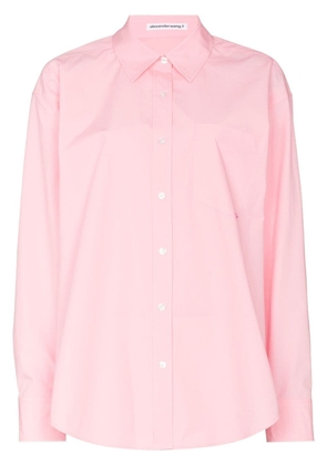 Alexander Wang logo tag long-sleeved shirt - Pink