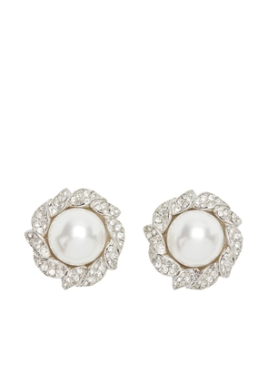 Kenneth Jay Lane pearl-embellished clip-on earrings - Silver