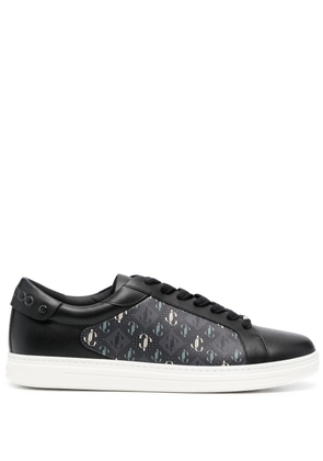 Jimmy Choo Rome monogram-pattern leather sneakers - Black